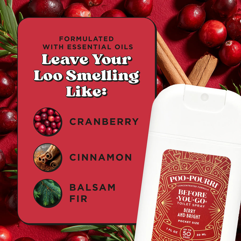Holiday Poo~pourri Berry & Bright - 1 Oz Pocket Sprayer