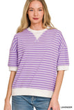 Striped Rib Banded Pullover