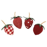 Set Of 4 Plush Strawberries