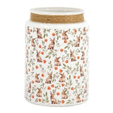 Bunnies And Flowers Glass Jar
