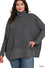 CURVY BLACK BRUSHED MELANGE TURTLENECK
