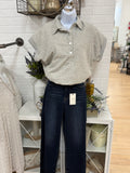 Grey Snap Button  Top