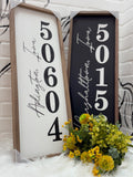 White Custom Zip Code Sign – Made Just for You 8x24