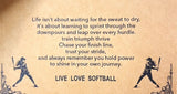 Softball Charm Necklace And Bracelet Set