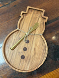 13 Acacia Snowman Server & Spreader Set