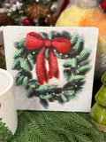 Mdf Hand Painted Wreath Block Decor