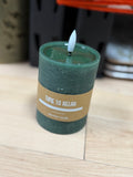 4" Green Led Pillar Candle