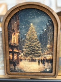 Arch Top Christmas Tree Main Street Framed Artarch Top Christmas Tree Main Street Framed Art
