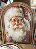 Large Snowy Santa Arch Wood Art