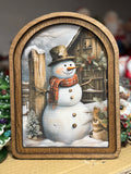 Rustic Snowman Arched Top