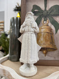 White Frosted Father Christmas Resin Figurine