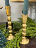 S/2 Gold Ball Candlestick Holders