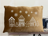14 X 20 Beige Velvet Ginger House Pillow