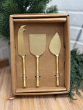 3 PC. GOLD STICK CHEESE KNIFE SET