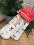 Fabric Gingerbread Oven Mitt/spatula/whi