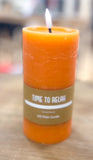 6 Orange Led Pillar Candle