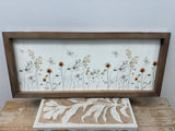 FINAL SALE - HORIZONTAL FLORAL PRINT IN WOOD FRAME