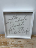 FINAL SALE - 12x12x1.5 wd frmd sn (WHL HRT) whgy