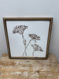 Mtl/wd Emb Cream Flower Frame 2 Asst