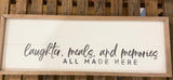 Laughter Meals Memories White