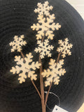 Wooden Snowflake Pick