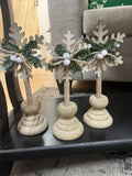 Wood Snowflake Decor on Base