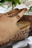 Nude Miranda Close Toe Tooled Wedge