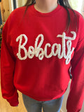 Bobcat Chunky Chenille Yarn, Sweatshirt, Bobcat Red