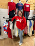 Bobcat Chunky Chenille Yarn, Sweatshirt, Bobcat Red