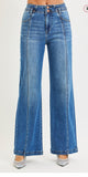 Curvy Hr Wide Jeans With Front And Back Curved Seam Detail
