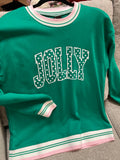 Jolly / Merry Ringer Mock Neck Sweatshirts