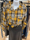 Plaid Frayed Hem Shirt