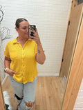 Waffle Knit Button Down