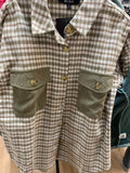 OLIVE PLAID SHACKET