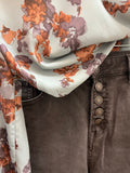 HIGH RISE STRAIGHT LEG DARK BROWN