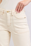 HIGH WAIST DYED CROP WIDE LEG
