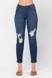 Judy Blue ZIGZAG BUTTON FLY - BOYFRIEND