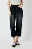 High Waist Raw Hem - Black
