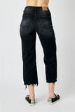 High Waist Raw Hem - Black
