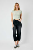 High Waist Raw Hem - Black