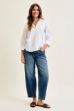 Hw Barrel Jeans With Darting Detailing