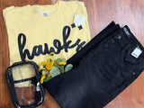 Butter Iowa Comfort Color Long Sleeve Graphic "hawks"