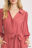 Rouge Belted Midi Dress