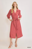 Rouge Belted Midi Dress