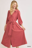 Rouge Belted Midi Dress