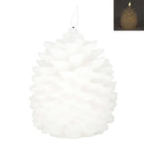 Large White Pinecone Led Candle
