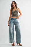 Mid Rise Wide Side Panel Jean