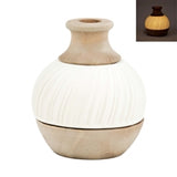 Natural And White Round 3 Layer Lighted Vase