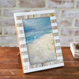 5 X 7 Beige Stripe Resin Photo Frame