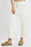 Cream HR Crop Barrel Risen Jeans